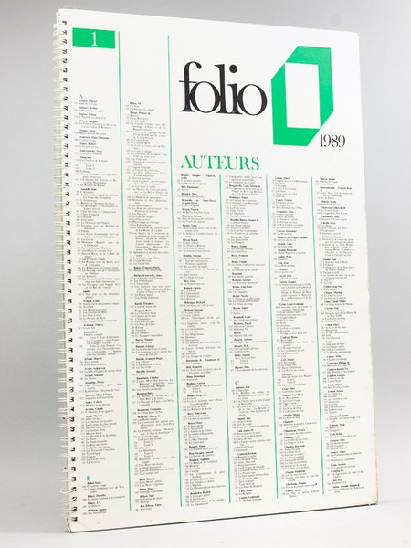 Catalogue de librairie de la collection "Folio" poche 1989 [ …