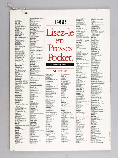 Catalogue de librairie de la collection Presses-Pocket [1988 ]