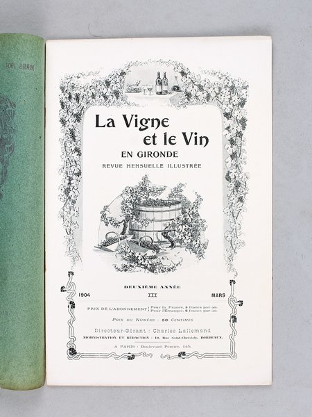 La Vigne et le Vin en Gironde. Revue Mensuelle Illustrée. … | Immagine principale
