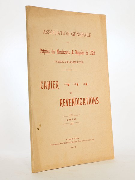 Cahier de revendications , 1910 (Association générale des Préposés des … | Immagine principale