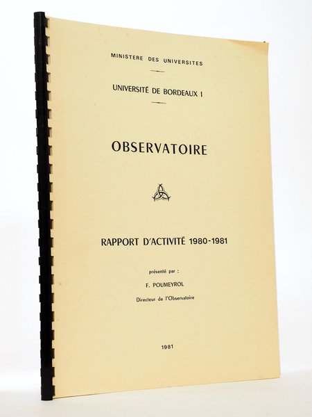 Université de Bordeaux I - Observatoire, rapport d'activité 1980-1981, présenté … | Immagine principale