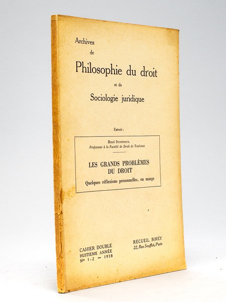 Les Grands Problèmes du Droit. Quelques réflexions personnelles, en marge … | Immagine principale