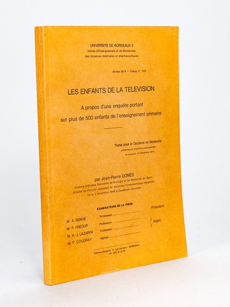 Les Enfants de la Télévision. A propos d'une enquête portant …