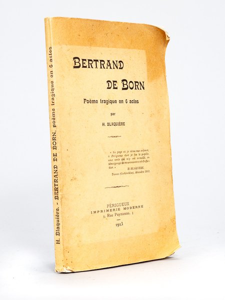 Bertrand de Born. Poème tragique en 6 actes [ Edition … | Immagine principale