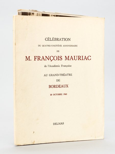 Célébration du quatre-vingtième anniversaire de François Mauriac de l'Académie Française …