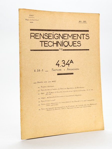 Renseignements techniques N° 4.34 A 4.34 1 Facture à Arcachon …