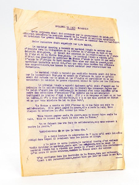 Compte-rendu de presse d'époque sur l'Entrevue de Saint-Florentin (1er décembre …