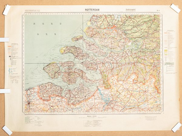 Rotterdam. Bl. 4 Chromo-Typografische Kaart van het Koninkrijk der Nederelanden …