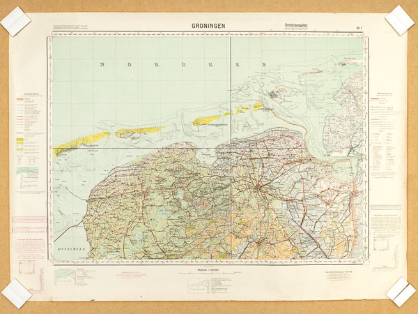 Groningen. Bl. 1 Chromo-Typografische Kaart van het Koninkrijk der Nederelanden …