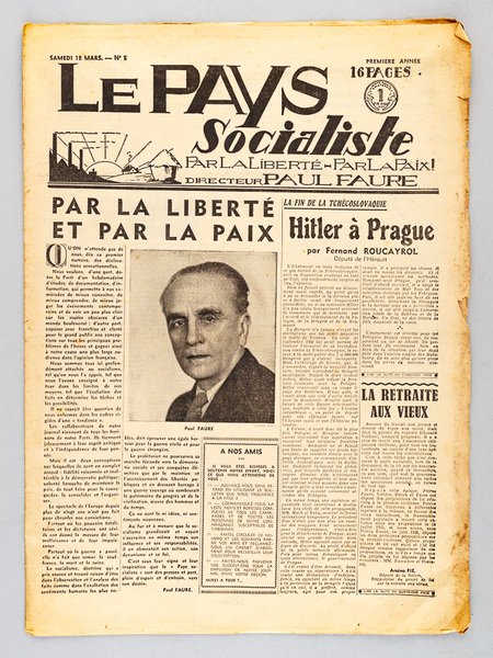 Le Pays socialiste. Par la Liberté - Par la Paix …