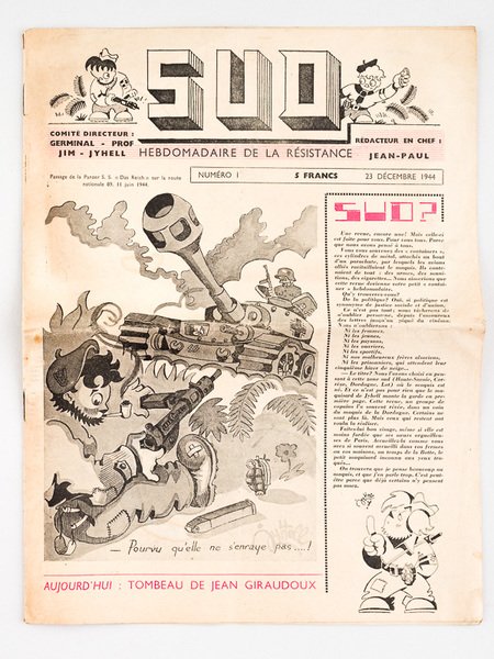 Sud. Hebdomadaire de la Résistance. Numéro 1 : 23 décembre … | Immagine principale