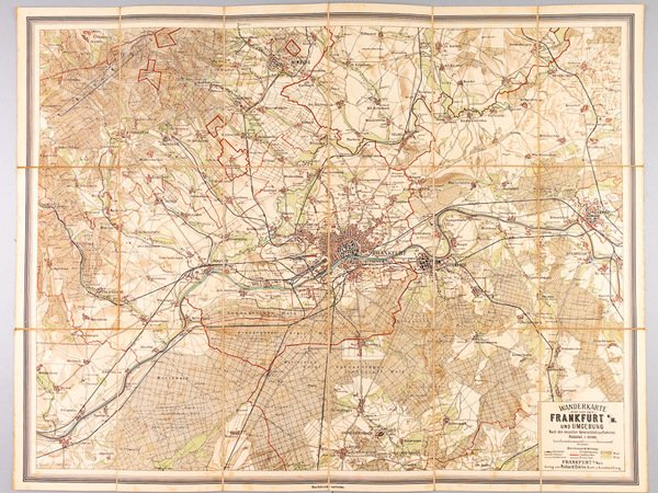 Wanderkarte von Frankfurt a/M. und Umgebung. Nach den neuesten Generalstabsaufnahmen. … | Immagine principale