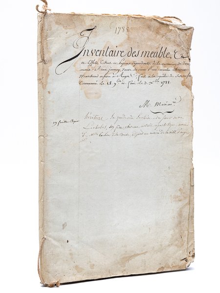 Inventaire des Meubles & Effets, Titres et Papiers dépendant de …