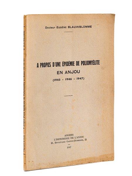 A propos d'une épidémie de poliomyélite en Anjou (1945 - … | Immagine principale