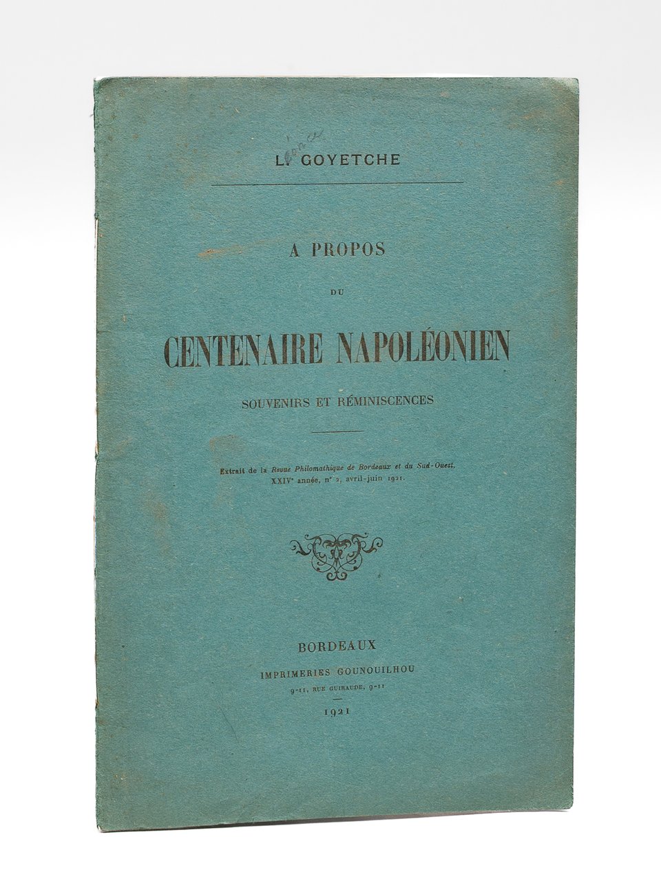 A propos du Centenaire Napoléonien. Souvenirs et réminiscences [ Livre … | Immagine principale
