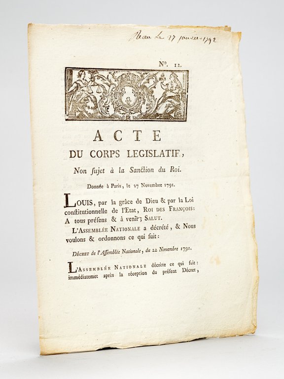 Acte du Corps Législatif, non sujet à la Sanction du …