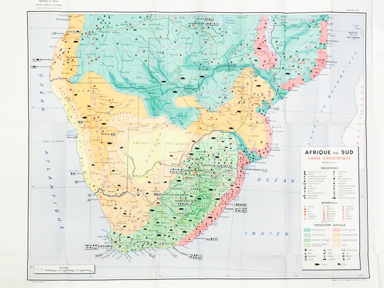 Afrique du Sud. Carte économique de l'Afrique du Sud, au …
