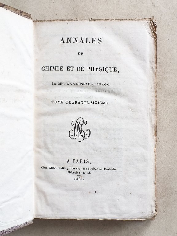 Annales de Chimie et de Physique. 1831 - Volume 1 …