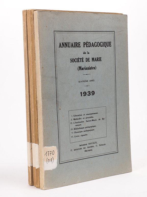 Annuaire pédagogique de la Société de Marie (Marianistes). Années 1936 …