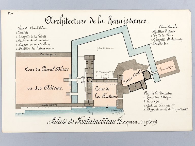Architecture de la Renaissance. Palais de Fontainebleau (Fragment du Plan) …