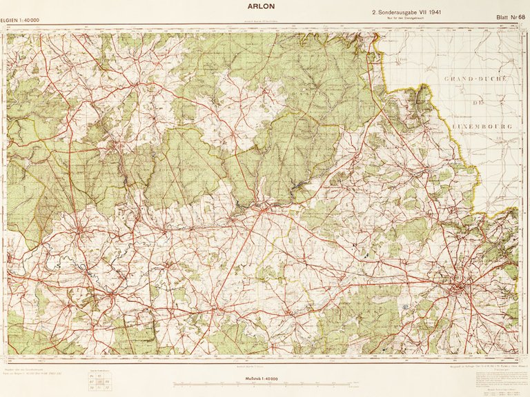Arlon 1 : 40.000 Sonderausgabe VII 1941 Nur für Dienstgebrauch. …