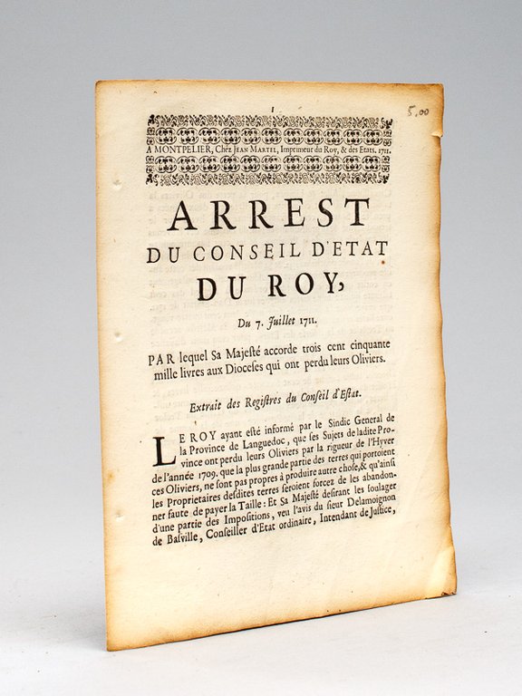 Arrest du Conseil d'Etat du Roy, du 7 Juillet 1711, …