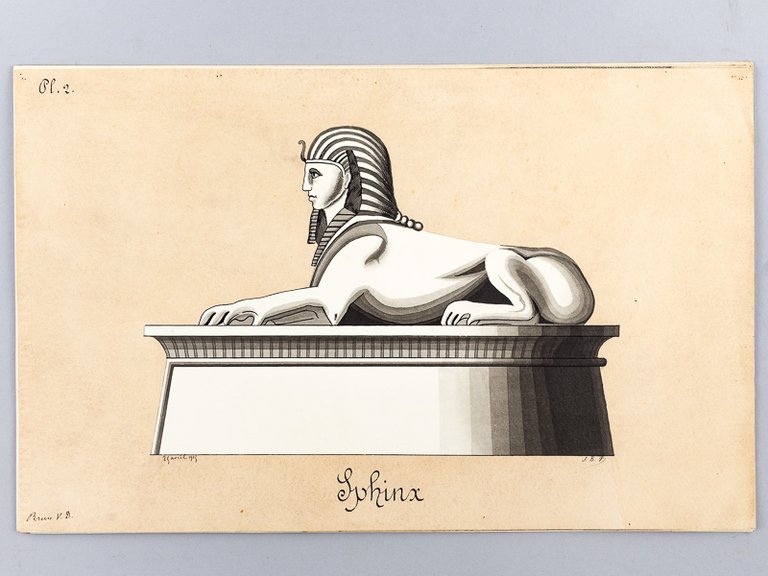 Art d'Egypte. [ Lot de 7 lavis et un pastel …