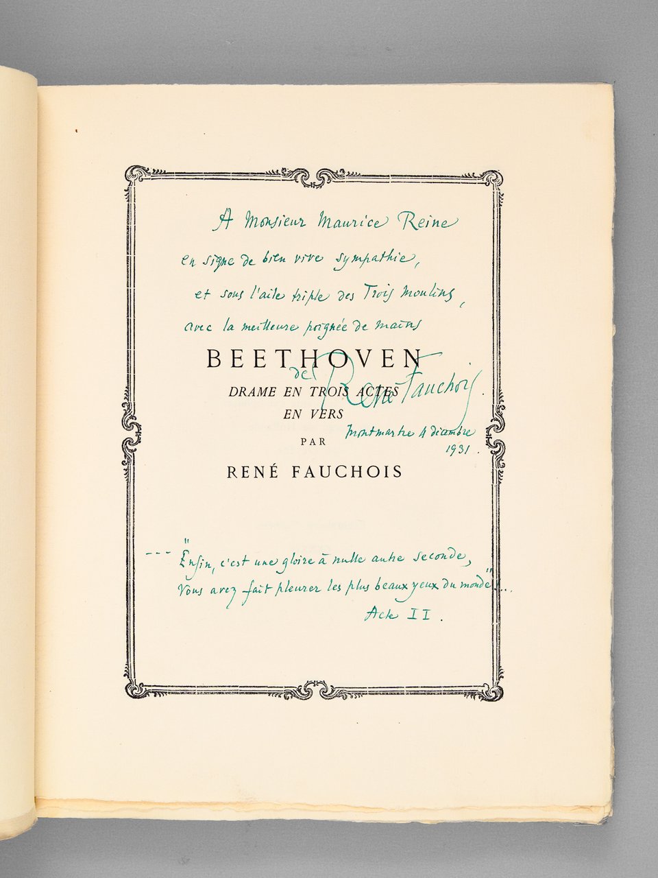 Beethoven. Drame en trois actes en vers [ Edition originale …
