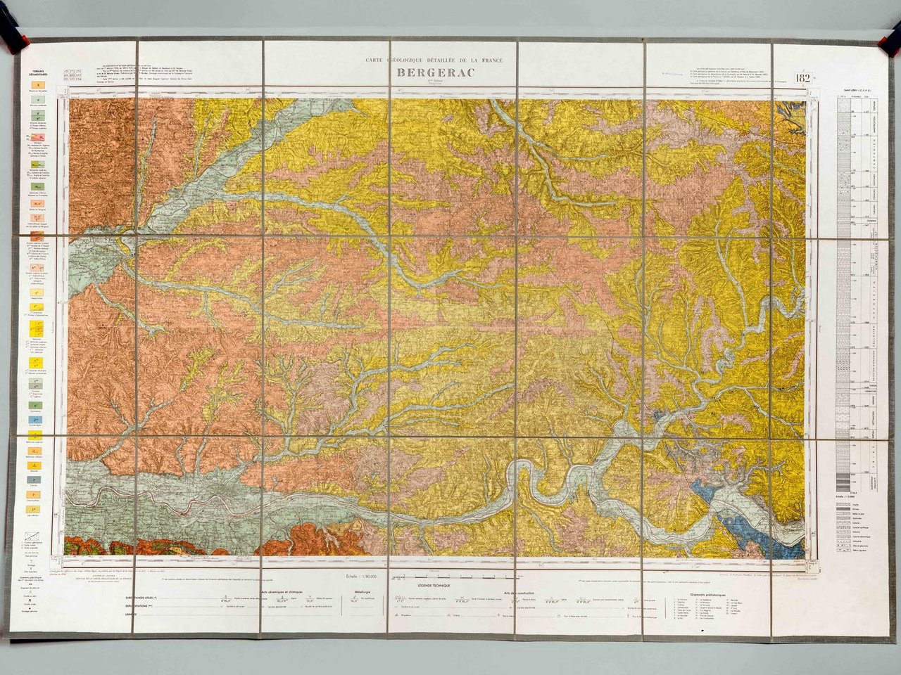 Bergerac. Carte topographique de l'Etat-Major. Carte géologique détaillée