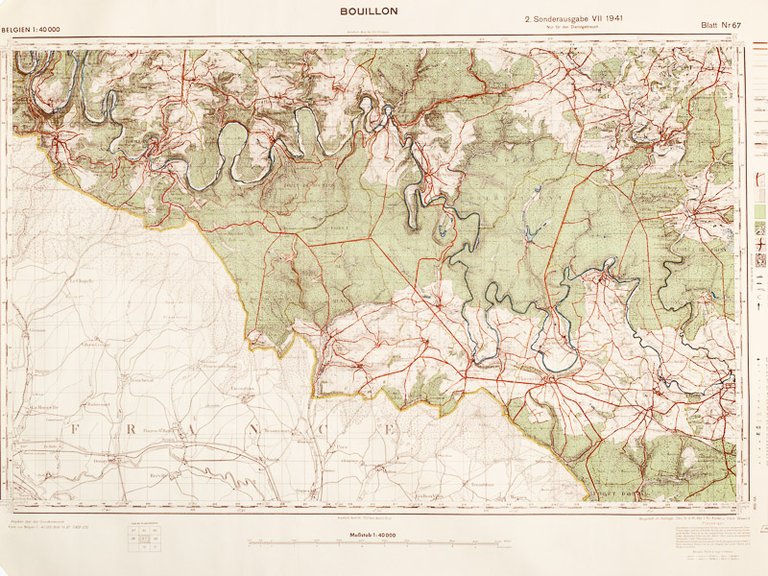 Bouillon 1 : 40.000 Sonderausgabe VII 1941 Nur für Dienstgebrauch. …