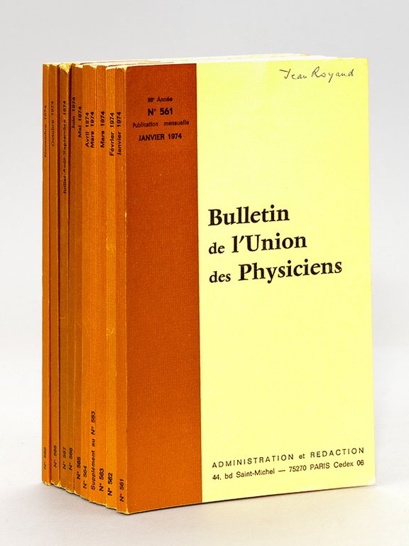 Bulletin de L'Union des Physiciens - Année 1974 [ 68e …