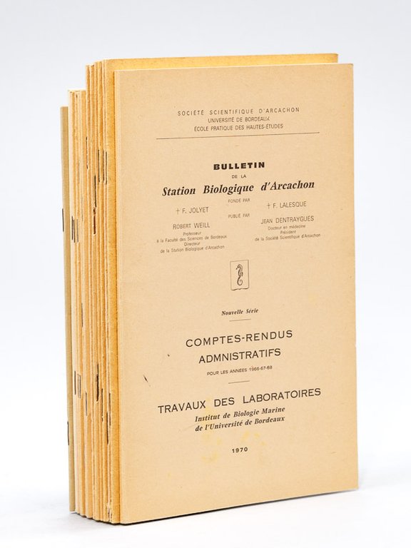 Bulletin de la Station Biologique d'Arcachon. Comptes-Rendus Administratifs (15 numéros) …