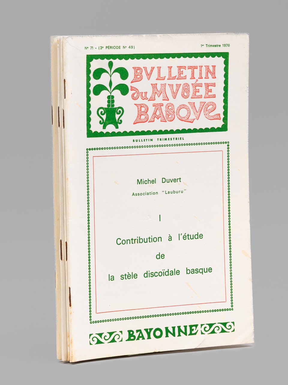 Bulletin du Musée Basque (Année 1976 complète : 1er trimestre, … | Immagine principale