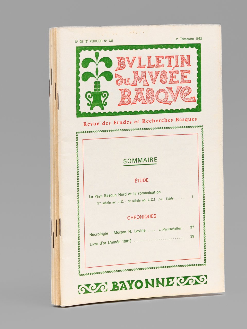 Bulletin du Musée Basque (Année 1982 complète : 1er trimestre, … | Immagine principale
