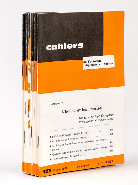 Cahiers de l'Actualité Religieuse et Sociale ( 1e semestre 1976 …