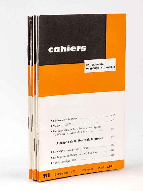 Cahiers de l'Actualité Religieuse et Sociale ( 2e semestre 1975 …