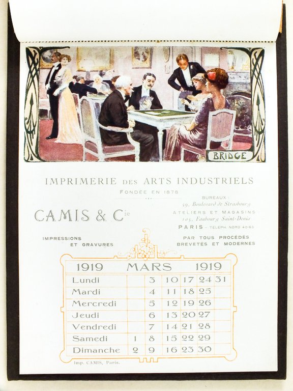 Calendrier 1919 Imprimerie des Arts Industriels Camis & Cie Paris … | Immagine Gallery 2