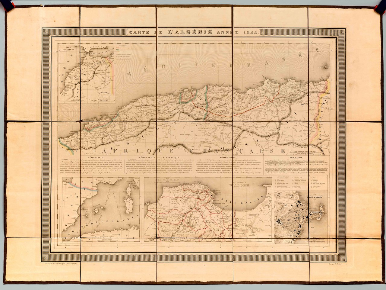 Carte de l'Algérie Année 1844