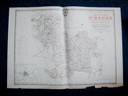 Carte du Canton d'Eauze (Atlas Général du Gers)