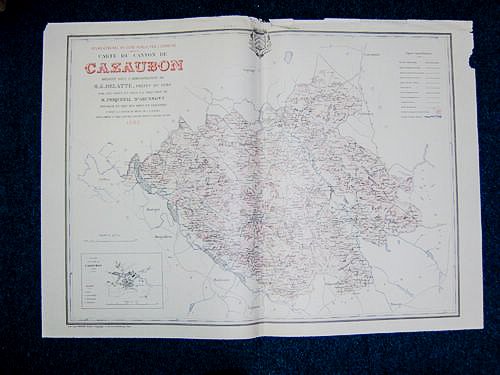 Carte du Canton de Cazaubon (Atlas Général du Gers)