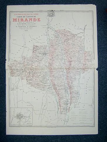 Carte du Canton de Mirande (Atlas Général du Gers)