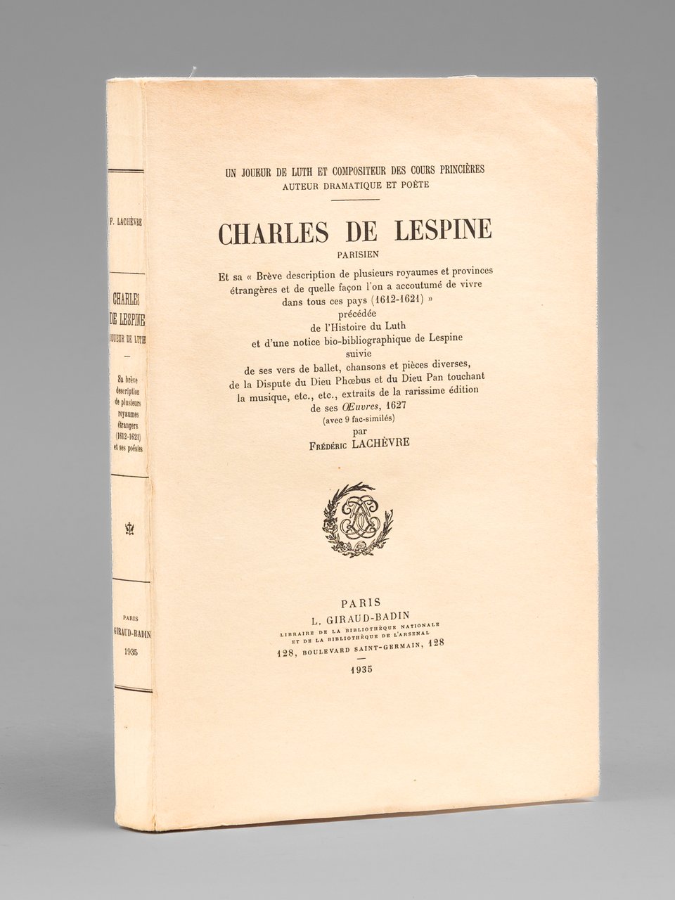 Charles de Lespine Parisien et sa 'Brève description de plusieurs …