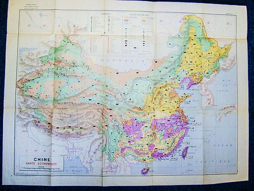 Chine. Carte économique de la Chine au format 995 x …