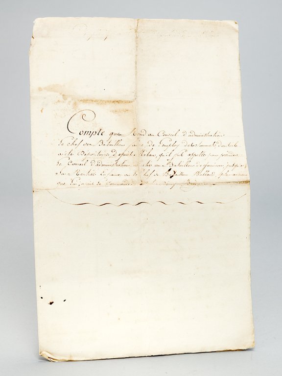 Compte que rend au Conseil d'Administration le chef de Bataillon …