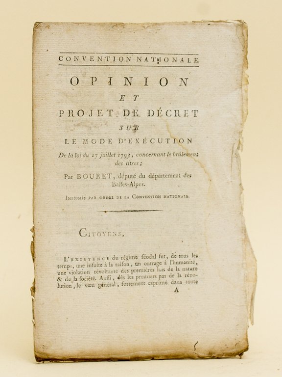 Convention Nationale. Opinion et Projet de Décret sur le Mode …