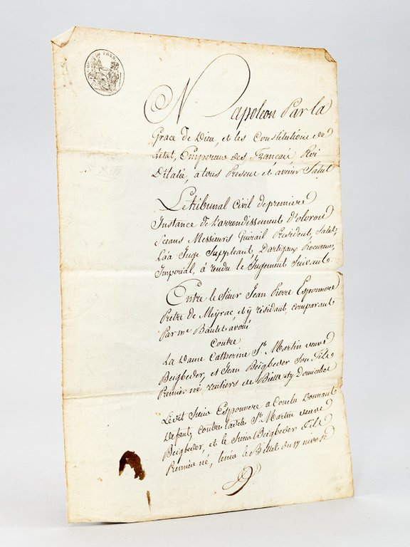 Copie d'un Jugement rendu vers 1811 par le Tribunal Civil …