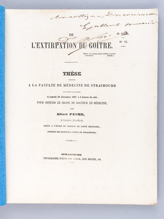 De l'Extirpation du Goître. Thèse présentée à la Faculté de …
