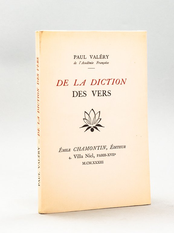 De la diction des Vers. [ Livre dédicacé par l'auteur …