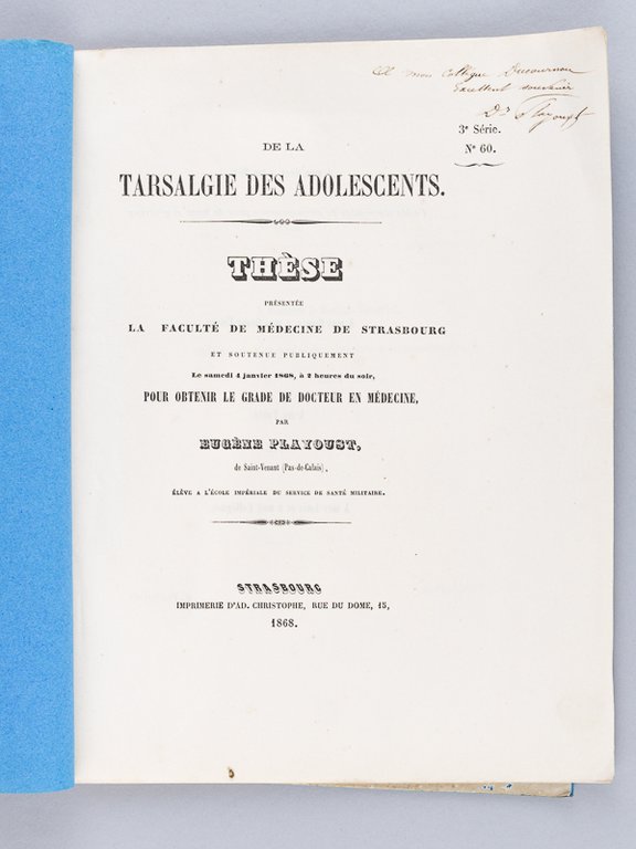 De la Trasalgie des Adolescents [ Edition originale - Livre …