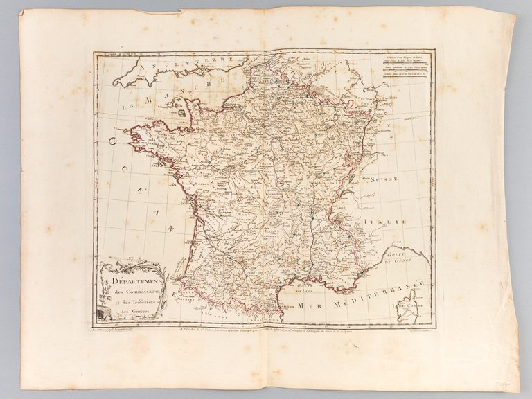Départemens des Commissaires et des Trésoriers des Guerres [ Carte …